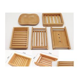 Soap Dishes 5 Styles Natural Bamboo Holder Creative Environmental Protection Dish Drying Sn3112 Drop Delivery Home Garden Bath Bathr Dhcq1