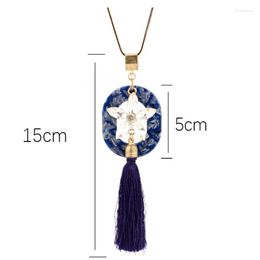 Pendant Necklaces Sweater Chain Long Necklace Fringed Star Crystal Stone Jewellery Costumes