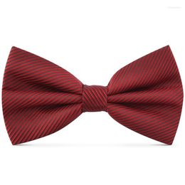 Bow Ties 2023 Fashion Men's For Wedding Double Fabric Red Striped Bowtie Banquet Anniversary Butterfly Tie With Gift Box