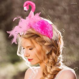 Headpieces Women Cute Stuffed Flamingo Headband Hair Holder Makeup Hairband Birthday Decors