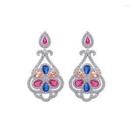 Stud Earrings GAOLA 2023 CZ Clear Crystal Silver Colour Flower Pierced Women Long Earring Jewellery GLE5910