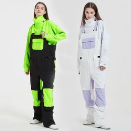 Skiing Pants 2023 Winter One-Piece Ski Women Man Outdoor Sports Snowboard Suit Overalls Windproof Waterproof Jumpsuits Warm