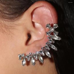 Backs Earrings 1pair Designer Zircon Hook Ear Cuff For Women Luxury Anti Allergy Fashion Flower Crystal Clip Wedding Jewellery