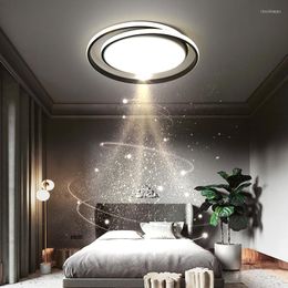 Chandeliers Bedroom Dining Room Kitchen With Modern Led Chandelier Black Simple Round Ceiling Lamp Decoration Creative Home Lighting