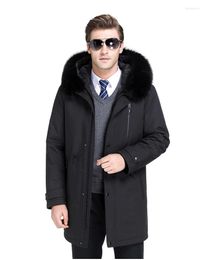 Men's Down Jackets -35 Degrees Warm Coat Parka Thickening Hair Liner Detachable Turtleneck Windproof Concise