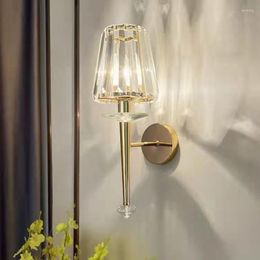 Wall Lamp Luxury Crystal Sconce Postmodern Minimalist Bedroom Bedside For Aisle Living Room Classic Interior Lights