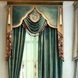 Curtain French Italian Flannel Embroidery Embroidered Curtains Finished Simple Modern Luxury Living Room Bedroom Window Blackout