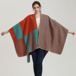 Scarves Winter Plaid Ponchos And Capes Women Oversized Shawls Wraps Pashmina Female Bufanda Mujer Blanket 2023 Luxury