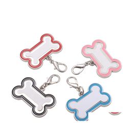 Cat Collars Leads Sublimation Keychain Party Favour Pet Dog Id Tag Diy P O Heat Transfer Cute Bone Shaped Drop Delivery Home Garden Dhxcy