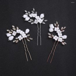 Headpieces Wedding Headdress Silver Rose Gold Rhinestone Hair Accessories Elegant Women Ornaments Flower Pin Bridal Headwear