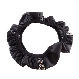 Steering Wheel Covers Anti-Slip 15'' Bling Diamond Cover Protector Decoration Black Car Universal