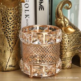 Storage Boxes Scandinavian Style Light Luxury Creative Fashion Crystal Makeup Brush Tube Nail Desktop Container