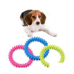 Dog Toys Chews Pet Biting Ring Toy Soft Molar Rubber Bite Cleaning Tooth Increase The Intelligence Of Pets Tool Drop Delivery Home Dhekg