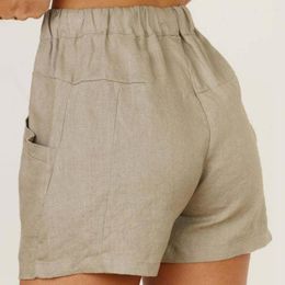 Women's Shorts Simple Trendy Pockets Deep Crotch Summer Pants Sports Lady Short Good-looking For Work