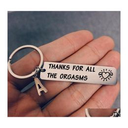 Key Rings Stainless Steel I Thanks For All The Orgasms 26 Letters Initial Keychain Jewellery Accessorie Drop Delivery Otx9G