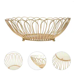 Plates Fruit Basket Storage Bowl Wire Tray Iron Holder Vegetable Serving Basketsmetal Plate Centerpiece Organizer Desktop Display Snack