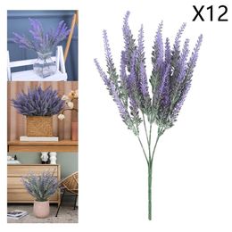 Decorative Flowers 12 Pcs Artificial Lavender Table Spring Centrepieces