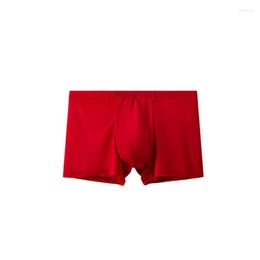 Underpants Men's Underwear Shorts Ice Silk Breathable And Comfortable Sexy 2023 Thin Solid Colour Youth Boxer Briefs