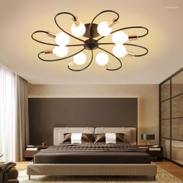 Ceiling Lights 3-8 Light Sputnik Black And Gold Chandelier E27 Modern Lighting Fixtures For Bedroom Living Room