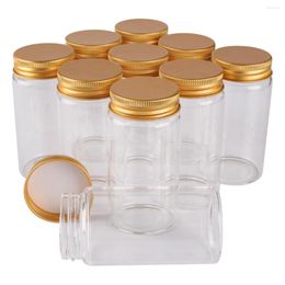 Storage Bottles 12 Pieces 120ml 47 90 34mm Glass With Golden Aluminium Lids Spice Container Candy Jars Vials For Wedding Gif