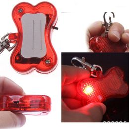 Dog Car Seat Covers Pet ID Tag Bone LED Pendant Collar Safety Flashing Light Tags Shaped Plastic Night Anti-lost