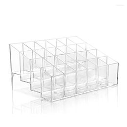 Storage Boxes 6/24 Grid Lipstick Makeup Organizer Cosmetic Organizador Box Nail Polish Display Stand Holder Make Up