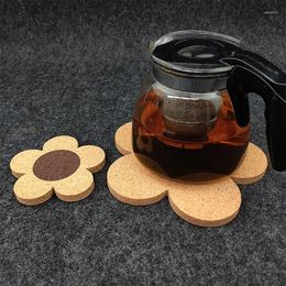 Table Mats Wooden Flower Shape Creative Heat Insulation Pot Holder Trivet Mat Tea Cup Pad Accessories