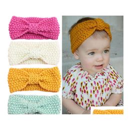 Headbands Candy Colour Designer Baby Solid Kids Boy Girl Hair Bows Bohemia Ear Care Clip Head Bands Accessories For Child Drop Delive Ot8Wt