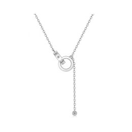 60wt Pendant Necklaces Trendy 925 Sterling Sier 017ct d Colour Moissanite Love Circle Necklace for Women Plated White Gold Diamond Drop Dhzv