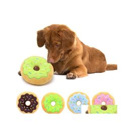 Dog Toys Chews Pet Chew Plush Donut Play Lovely Puppy Cat Ting Squeaker Quack Sound Toy Drop Delivery Home Garden Supplies Dhuqj