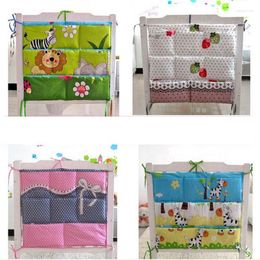 Storage Boxes Cartoon Rooms Nursery Hanging Bag Baby Cot Bed Crib Organiser 60 52cm Toy Diaper Pocket For Born Bedding Set