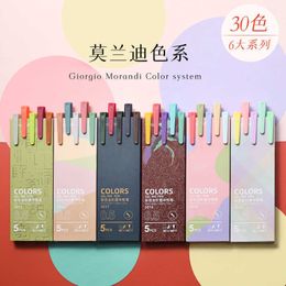 LATS Morandi Colour Gel Pen Smooth Ink Writing Durable Signature 5 Boxed Student Stationery Office Supplies