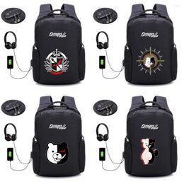 Backpack Cartoon Cut Danganronpa Package Boy Girl Laptop Travel Bag USB Charging Anti Thief Waterproof Children School Book Kanpsack