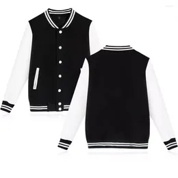 Men's Jackets 2023 Autumn Korean Version Of You That Is Pure Colour Blank Plus Velvet Baseball Uniform Fashion Trend Printing Jacket