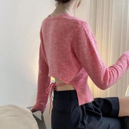 Women's Knits Elegant Long Sleeve Mohair Sweater Women 2023 Single-Breasted Female Cardigan Soft Flexible Knitted Outwear