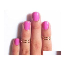 Band Rings Fashion Women Midi Urban Gold Sier Stack Plain Cute Above Knuckle Nail Ring For Girl Christmas Gift Jewellery Drop Delivery Otngb