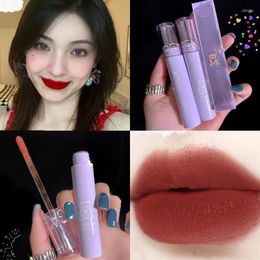 Lip Gloss 6 Colours Matte Waterproof Long Lasting Non-stick Cup Red Velvet Non Sticky Cute Bear Liquid Lipstick Lips Makeup