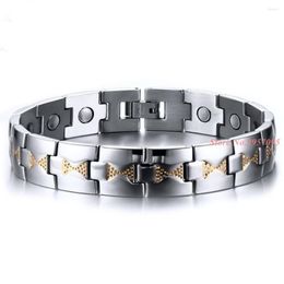Link Bracelets Men Jewellery Energy Silver Colour Magnetic Health Bracelet & Bangles Stainless Steel For Women