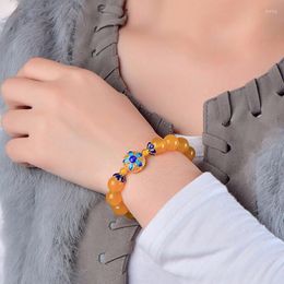 Charm Bracelets Ethnic Natural Yellow / Jadeite Beads Elastic Line Bracelet