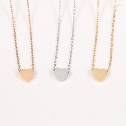 Chains Small Heart Necklaces Stainless Steel Necklace Jewelry Gold Color Choker For Women 6pcs/lot