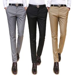 Men's Suits & Blazers 2023 Clothing Suit Trousers/Male High-grade Pure Cotton Slim Fit Business Pants/Male Spring Leisure Thin Leg Pants