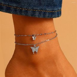 Anklets Anklet For Women Gold Colour Silver Chain Butterfly Pendant Leg Bracelets On The Jewellery Accessories