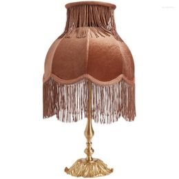 Table Lamps American Vintage Atmosphere Retro Tassels Lamp Copper Decorative Desk Lights Bedroom Bedside Living/Dining Room Study Cafe