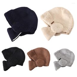 Berets Fashion Balaclava Beanie Hat Warm Winter Cold Weather Ear Protection All-match