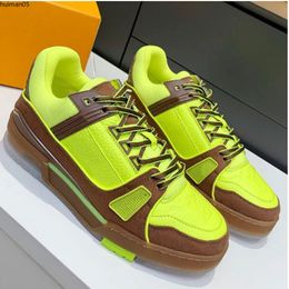 2023 Mens Casual Flat Trainer Sneaker Luxury Designer Breathable White Tennis Sport Shoe Lace Up Multi Coloured For Autumn Winter hm051052