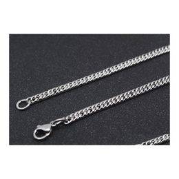 Chains M 4Mm Sier Plated Stainless Steel Women Men Chokers For Hip Hop Pendant Necklaces Jewelry 1121 B3 Drop Delivery Pendants Dh1F8