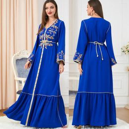 Ethnic Clothing Muslim Kaftan Abaya Dress Kimono Women Dubai Turkish Islamic Wedding Party Long Sleeve Gown Djellaba Femme Musulman