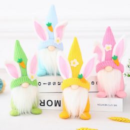 2023 Easter Faceless Gnome Rabbit Doll Party Favours Kids Gift Toys Happy Easter Home Decorations Spring Hanging Bunny Ornaments ss0119