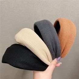 New Fashion Soft Hairband Ribbon Wide Side Headband Warm Autumn Winter Knitted Hair Band Turban Hair Accessories 1387