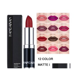 Lipstick Handaiyan Matte Veet 3G Red Lipsticks Longlasting Natural Makeup Woman Matt Lip Stick Drop Delivery Health Beauty Lips Dhh0P